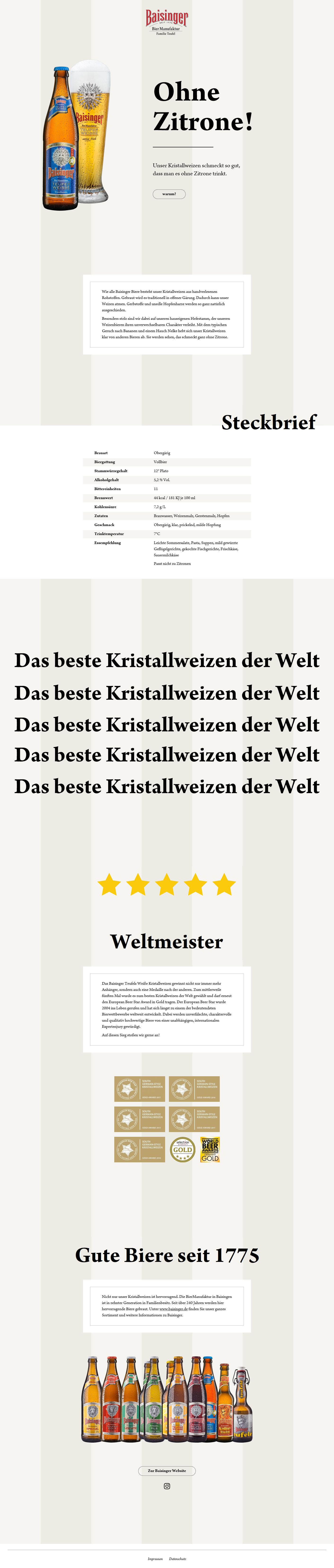 Microsite für Baisinger