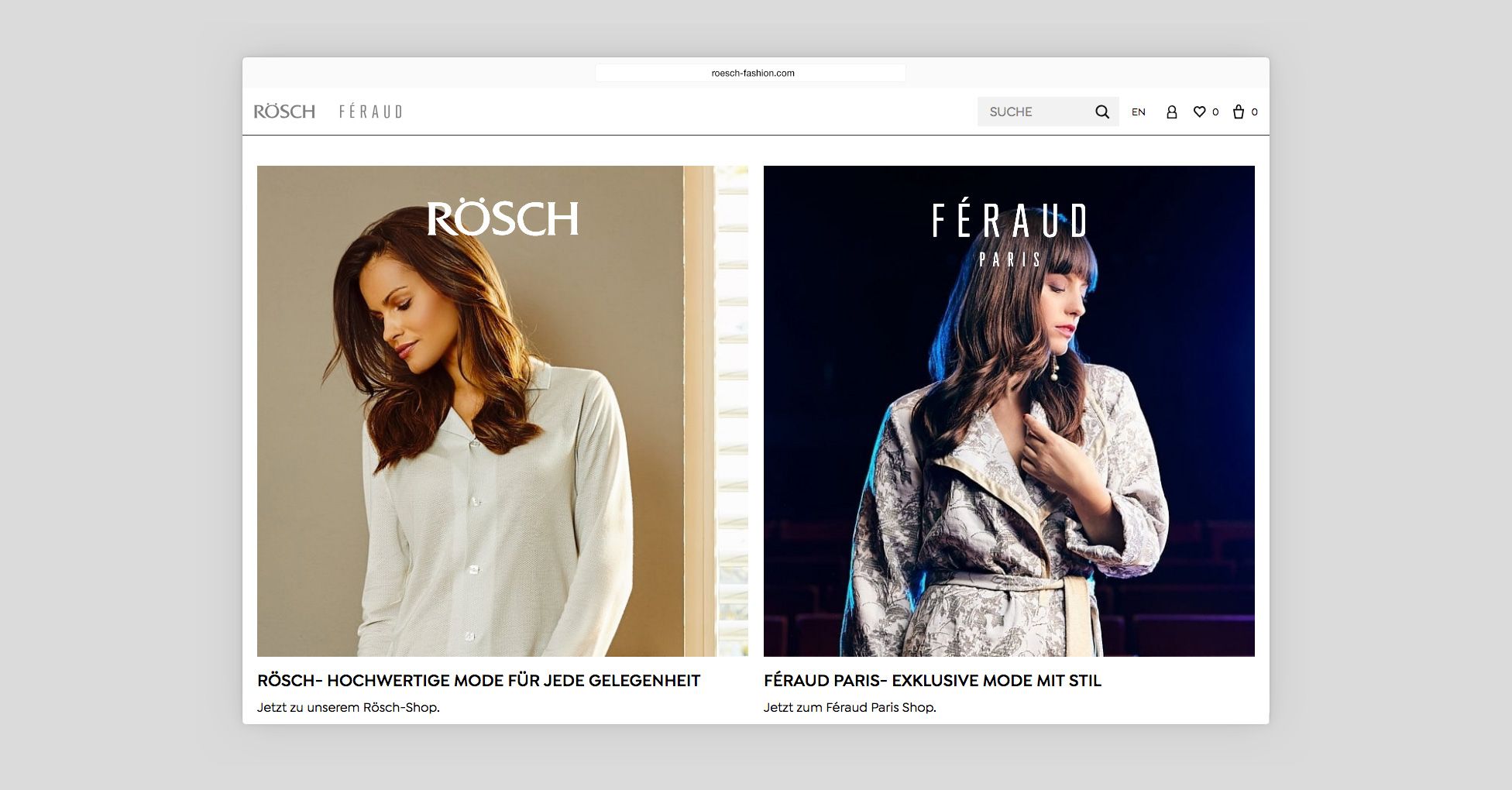 Screenshot Webshop Rösch Féraud Startseite