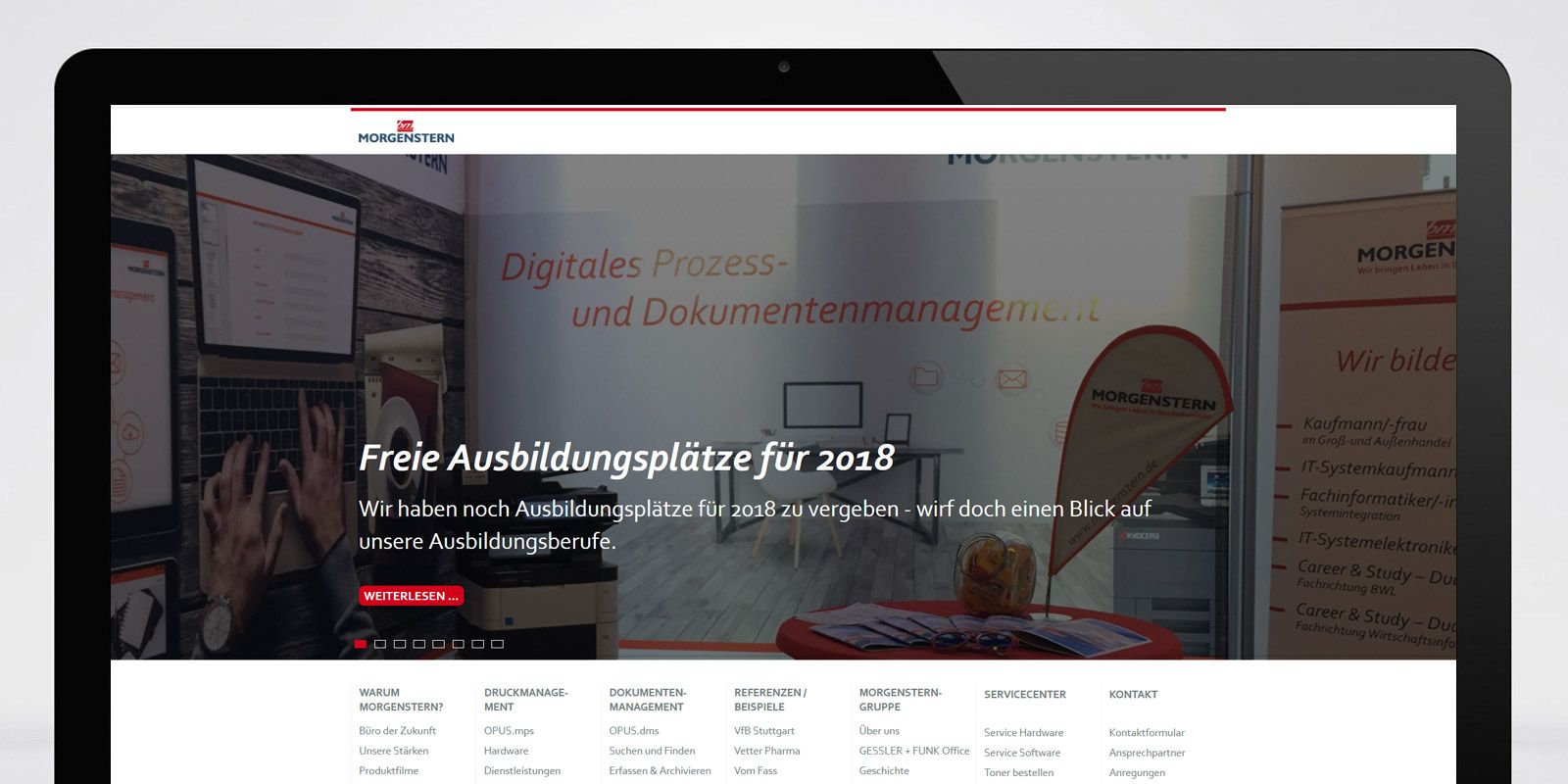 Screenshot der Webseite von Morgenstern