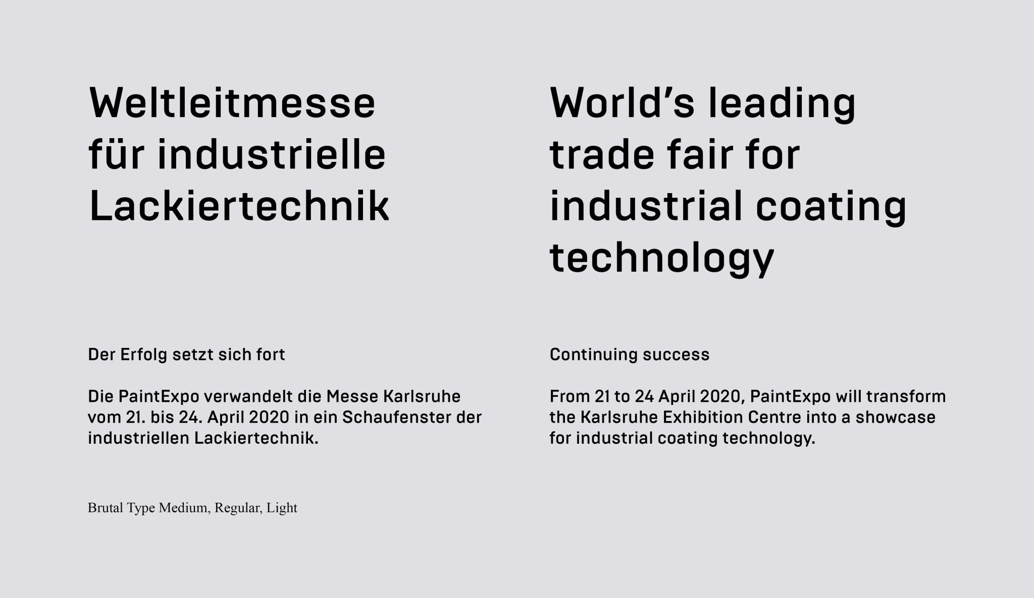 Corporate Design Schrift / Typographie von Paint Expo