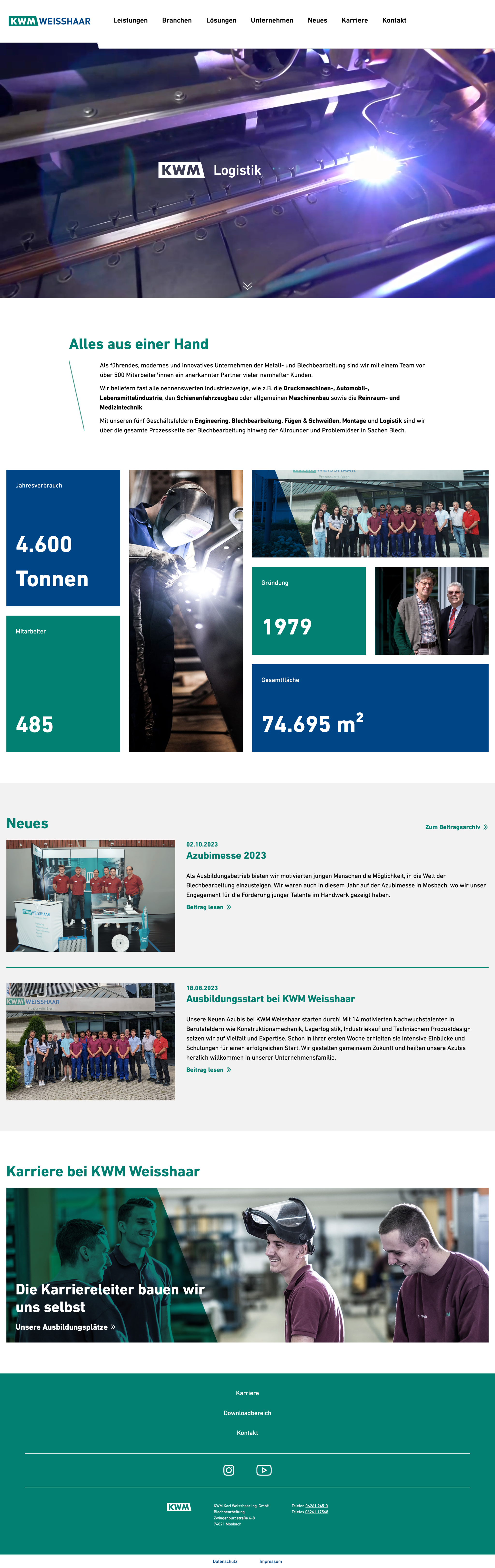 Webseite von KWM Weisshaar