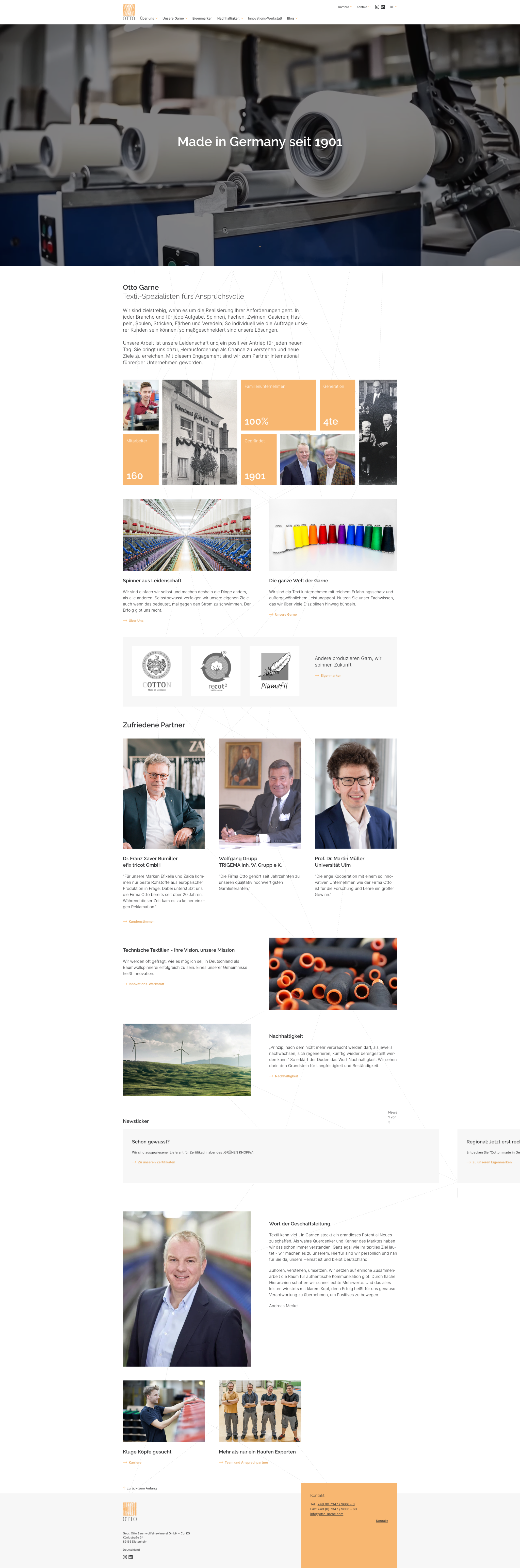 Webseite von Otto Garne