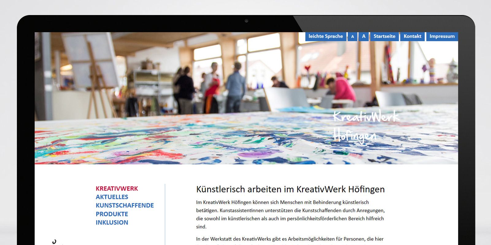 Screenshot der Webseite von Atrio Leonberg